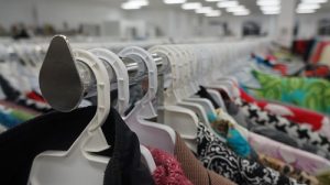 Clothing Hangers at Thrift Store