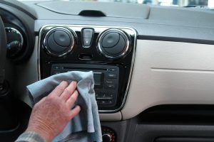 Cleaning the Center Console of a Car