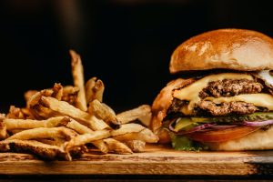 Close-Up of Burgers and Fries